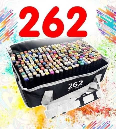 Скетч-маркеры,Двусторонние маркеры, Набор маркеров РАЗНОЦВЕТНЫЕ 262 шт