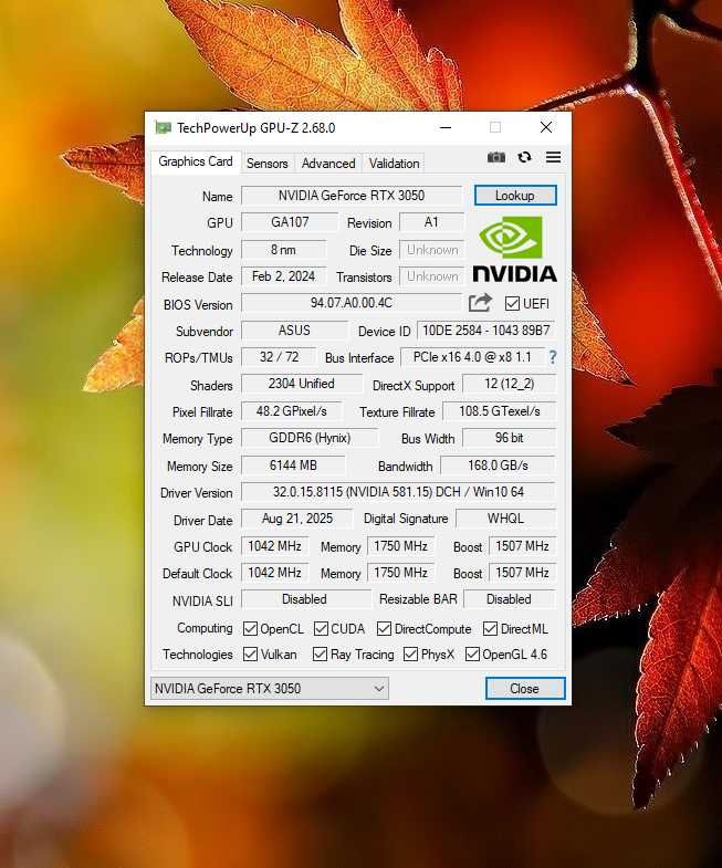 Відеокарта ASUS PCI-Ex GeForce RTX 3050 Dual OC Edition 6GB GDDR6