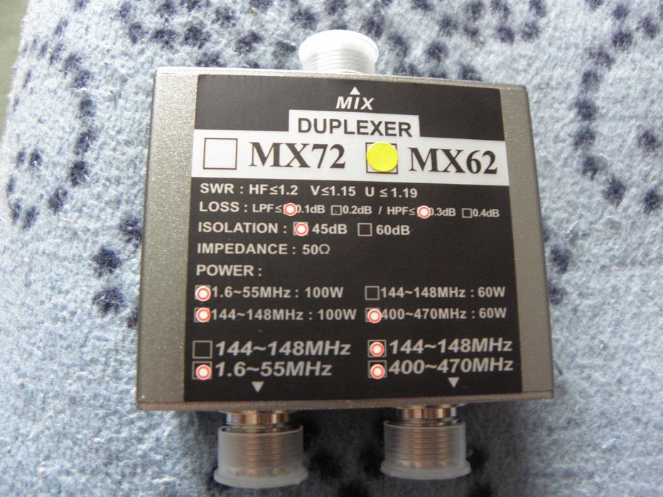 MX-62 duplexer antenowy UKF i KF  2 anteny na jednym przewodzie