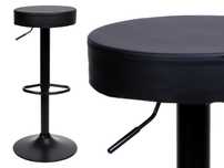 Hoker barowy obrotowy JIMI BLACK czarny stołek bar regulowany loft