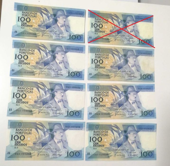 7 Notas de 100 escudos, Fernando Pessoa, 100$