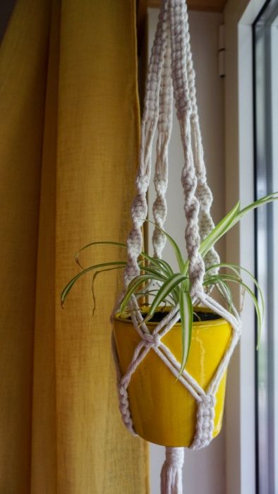 Suporte para vasos/plantas em macramé