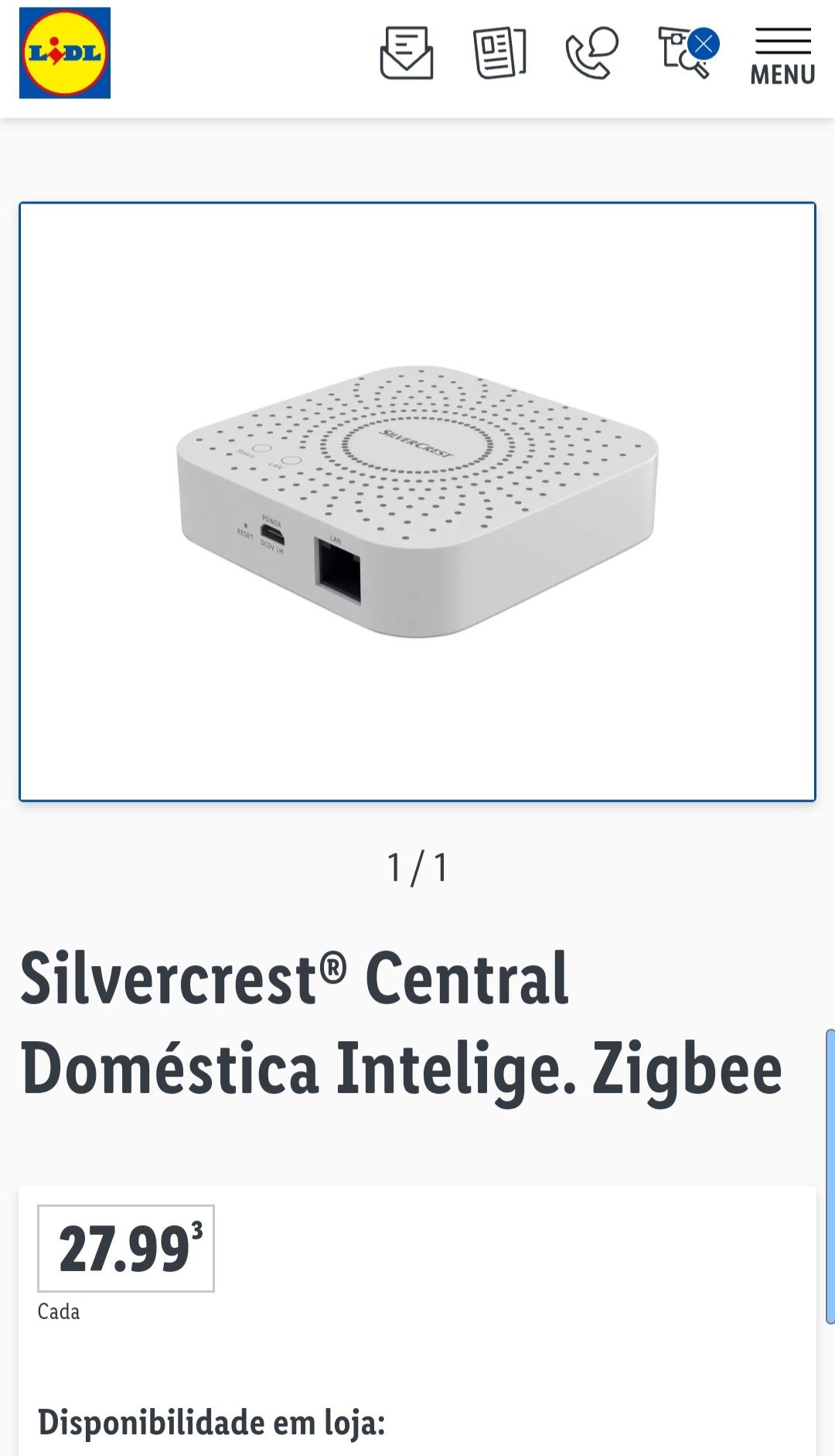 Hub Silvercrest Zigbee  + Sensor