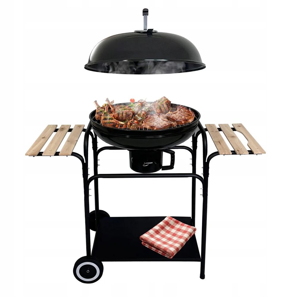 Grill ogrodowy węglowy ruszt zestaw BBQ majówka wakacje lato impreza