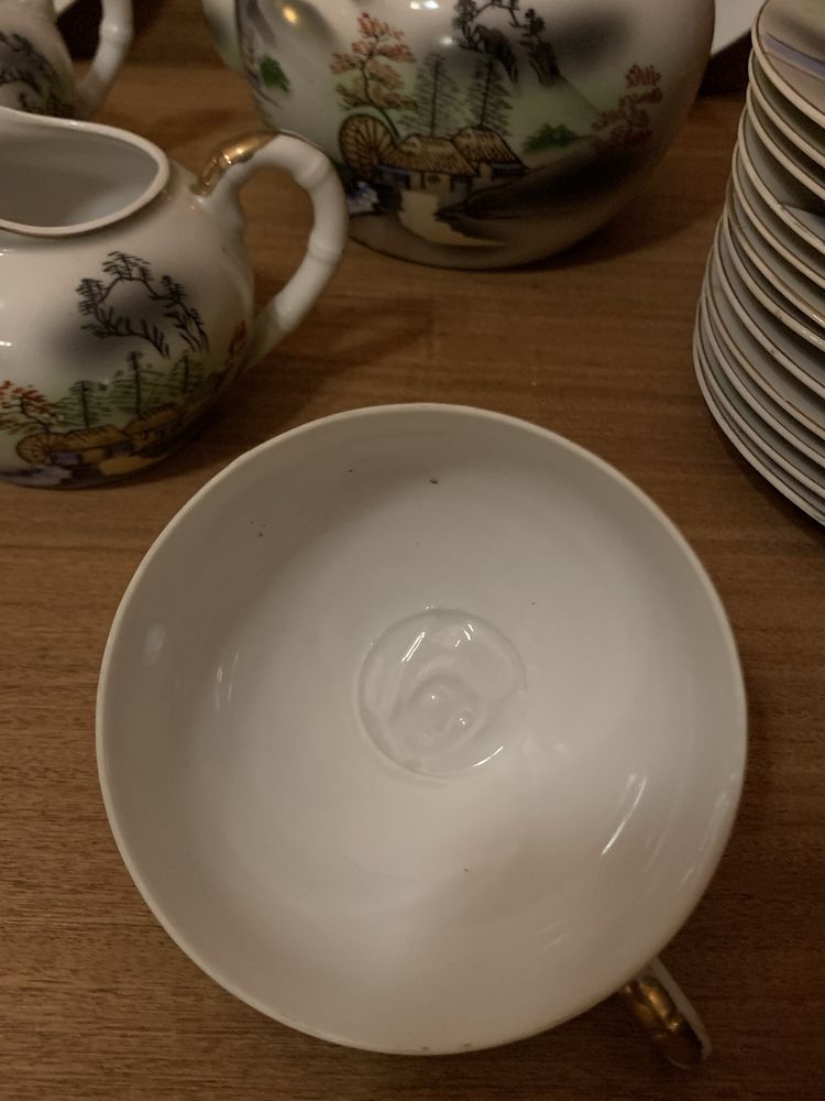 Serviço de chá japonês em porcelana fina 12 pax