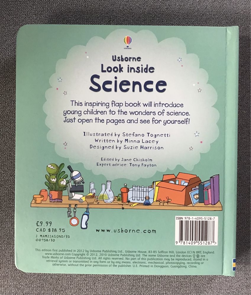 Look inside science Usborne książka z okienkami