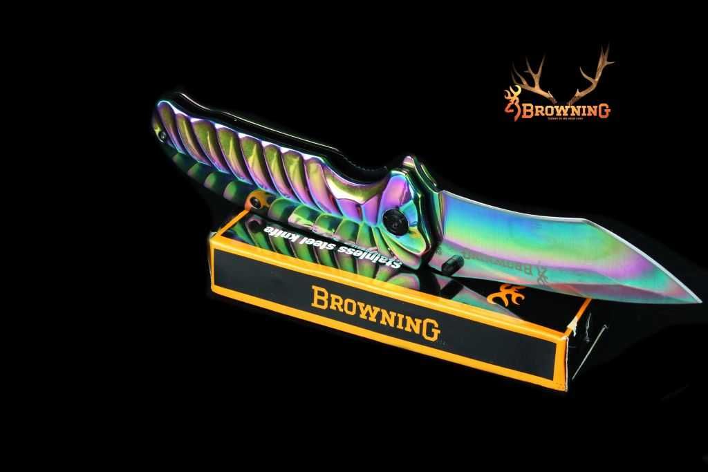 Nóż scyzoryk TAKTYCZNY BROWNING Tęczowy Rainbow RGB BR7