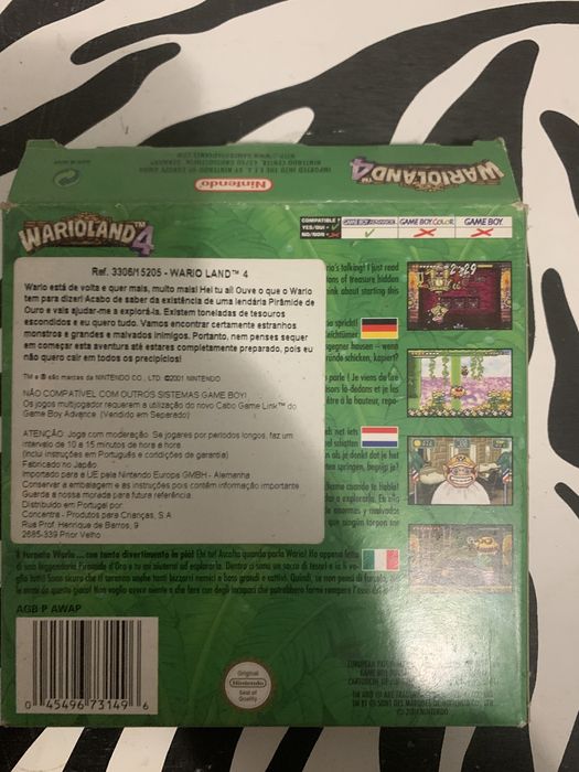 Wario Land 4 (Jogo, caixa, manual)