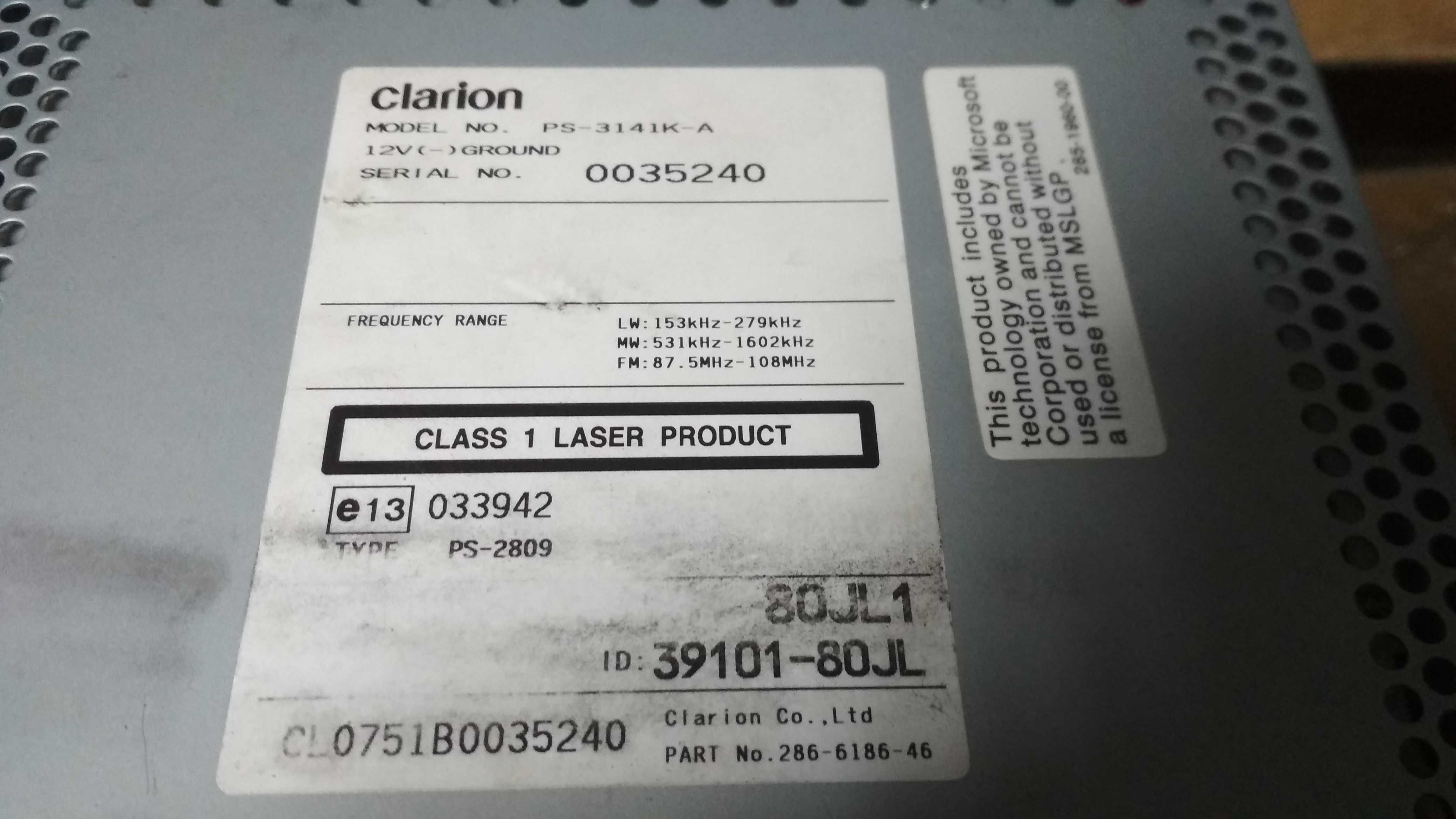 Автомагнітола штатна 2DIN "Clarion PS-314K-A"