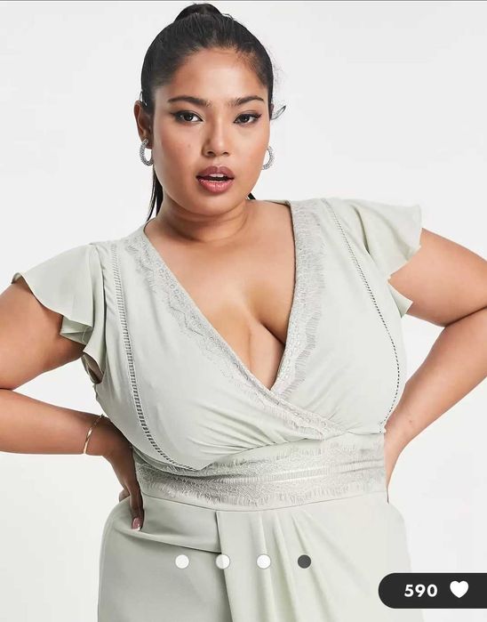 Sukienka szałwiowa Asos TFNC plus size
