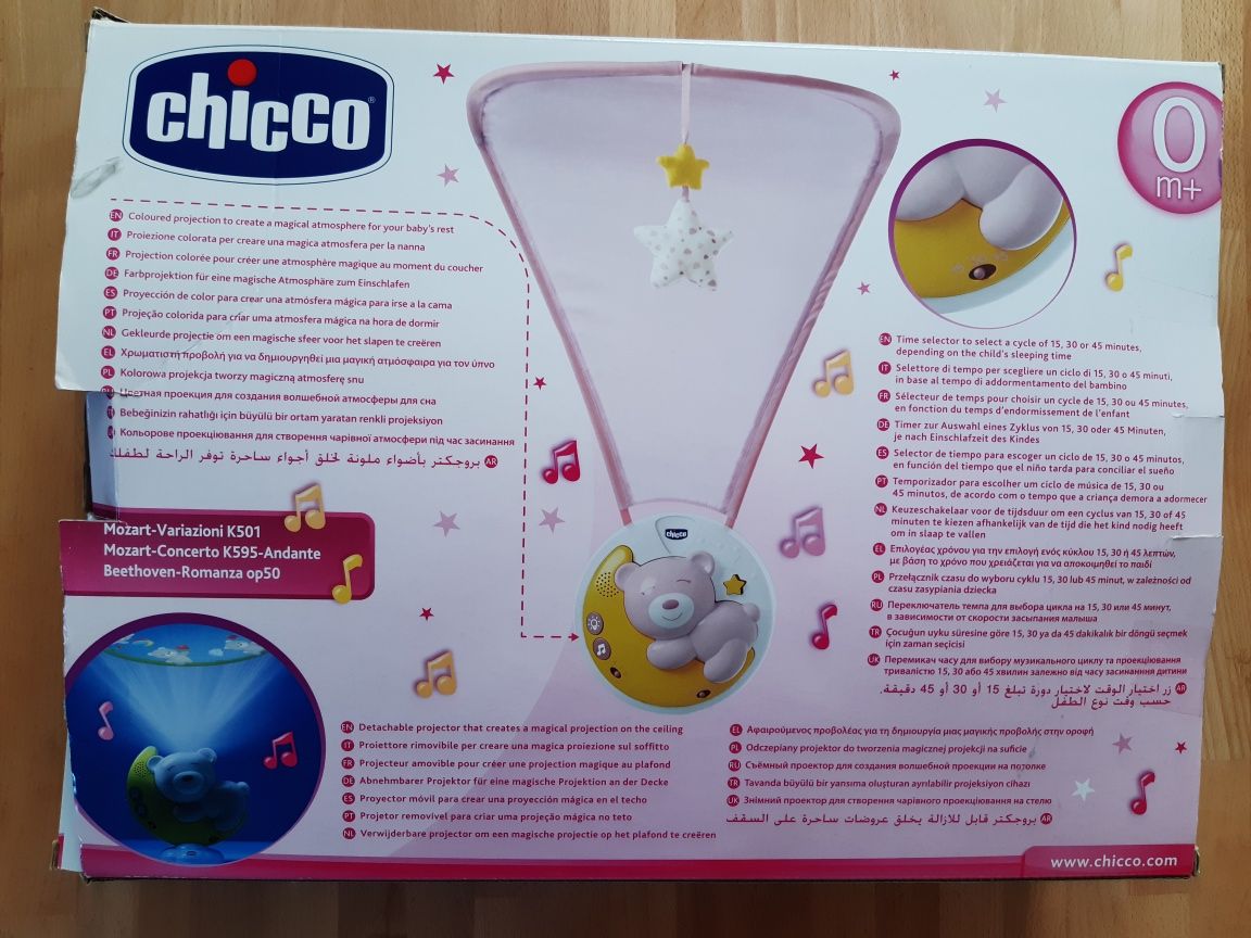 CHICCO 3w1 projektor, baldachim, karuzela Next2Moon do łóżeczka