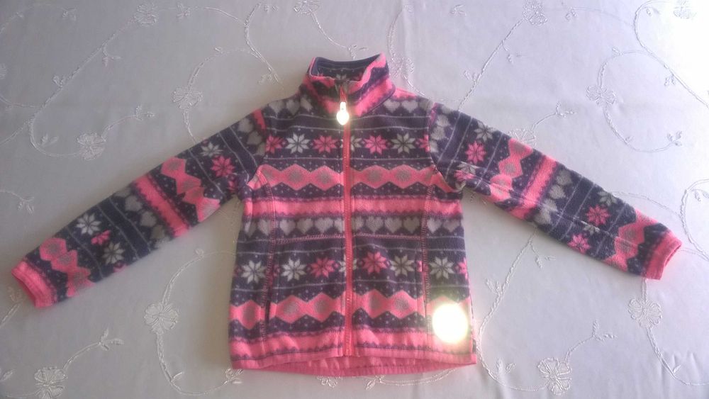 bluza polar smyk cool club różowo szara serduszka gwiazdki rozmiar 104