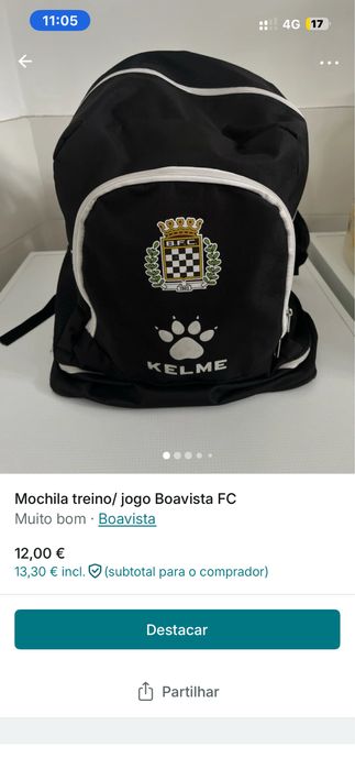 Mochila jogo Boavista FC