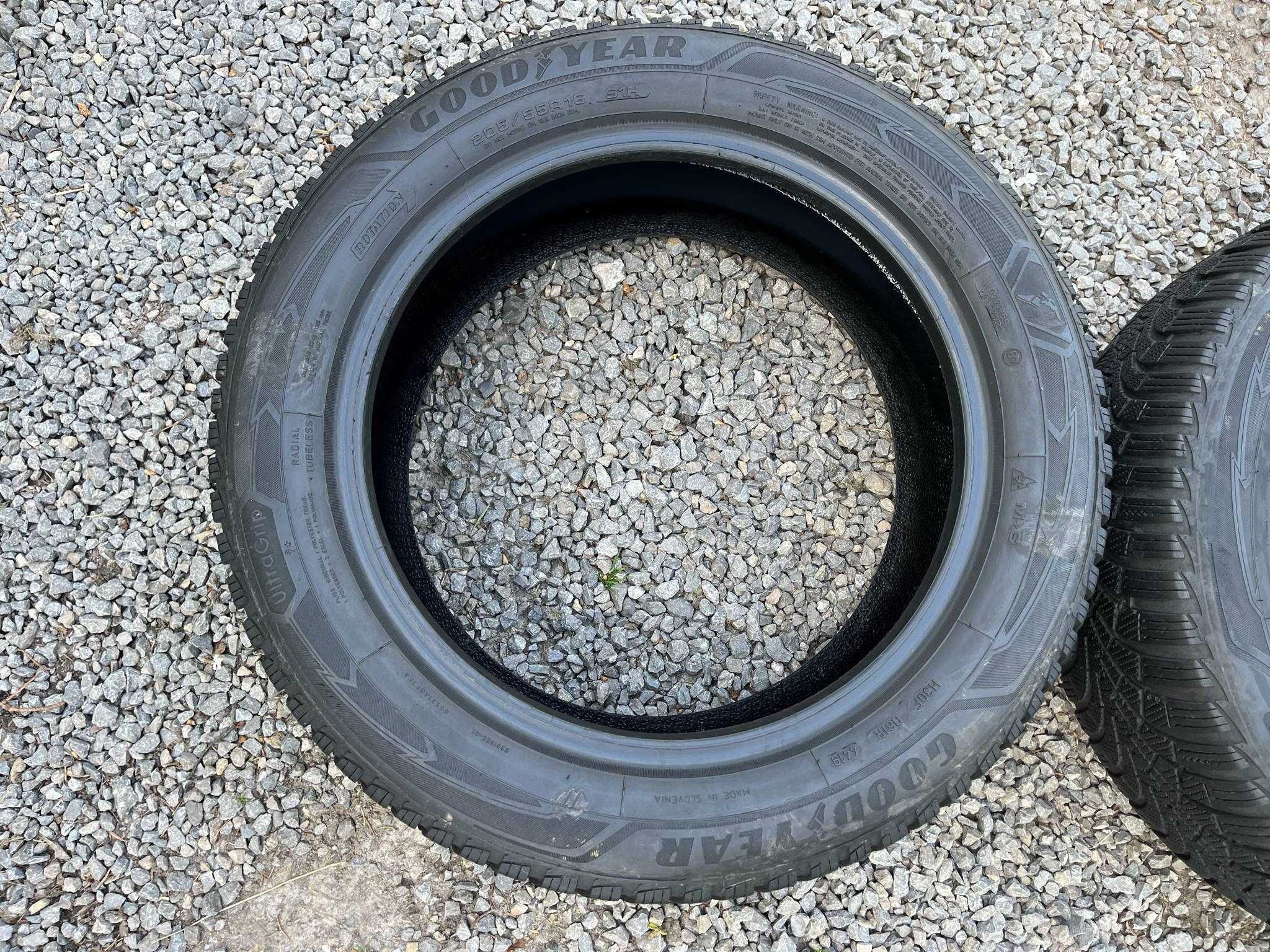 Opony 205/55R16 Goodyear UltraGrip 9+ Zima 2sztuki 5,75mm bieżnika