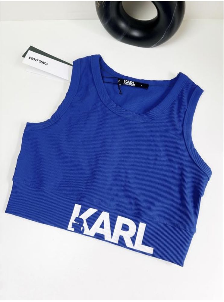 кроп топ Karl Lagerfeld Women’s Ribbed Bold Logo