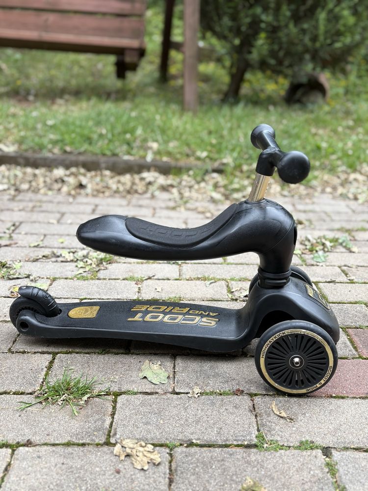 Scootandride Highwaykick 1 2w1 Jeździk I Hulajnoga Black&Gold