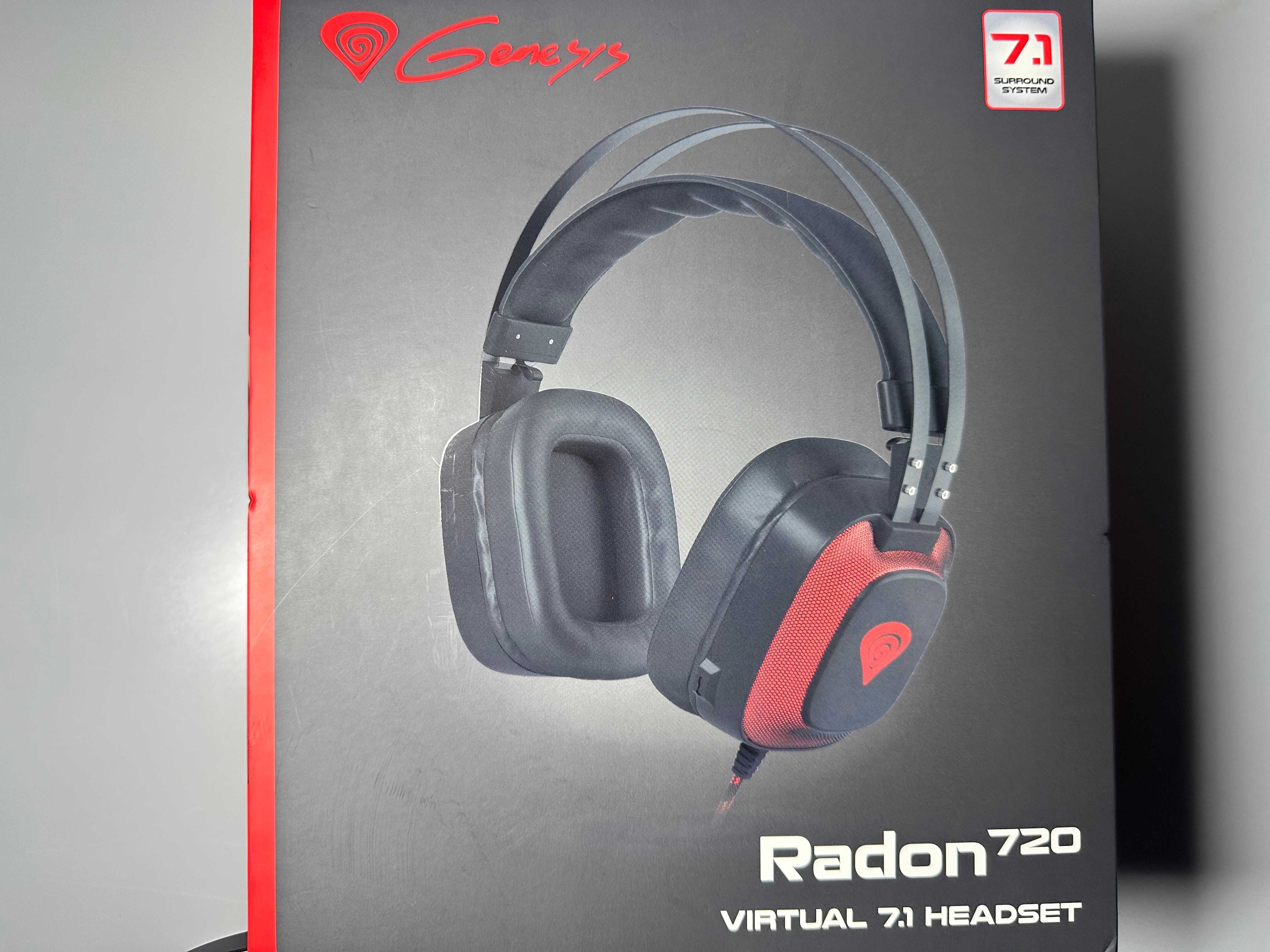 Słuchawki Genesis Radon 720 dźwięk Virtual 7.1 stan jak nowe + pudełko