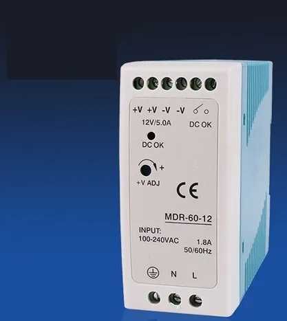 Zasilacz na szynę DIN MDR-60-12 / 12V 5A 60W
