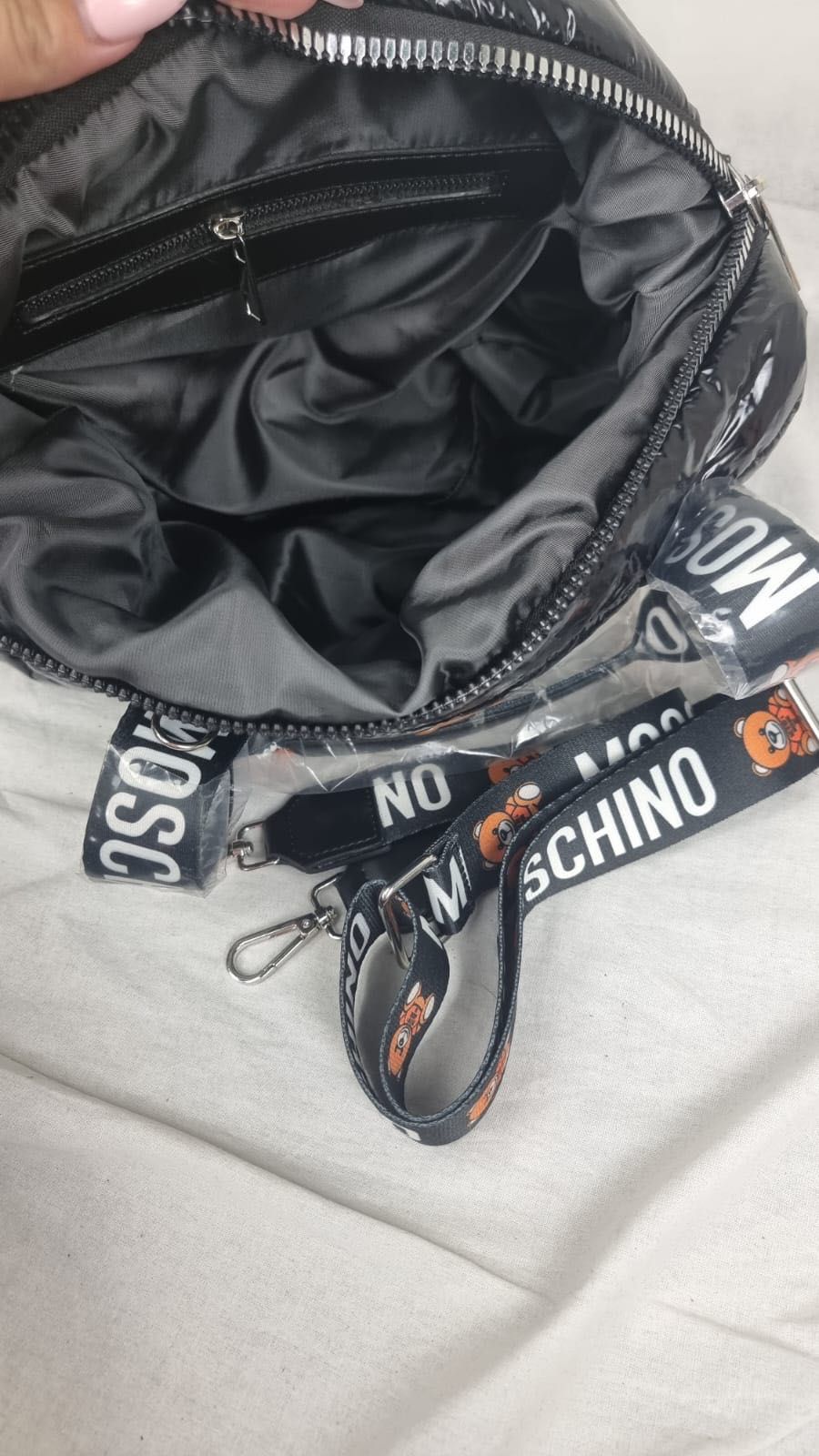 Torba maly mis Moschino torebka pikowana nowość logowana