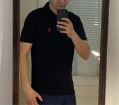 (М) POLO RALPH LAUREN черная футболка поло prl чорна хлопок