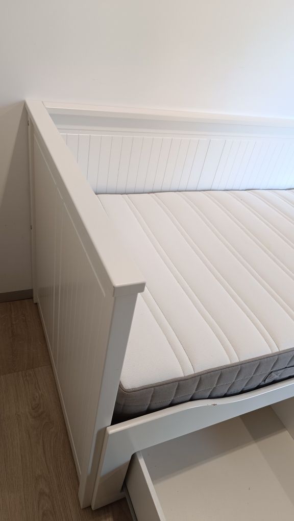 Cama individual/dupla c/ 3 gavetas, branco, 80x200 ikea