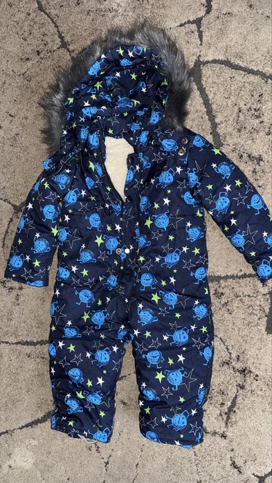 Zimowy kombinezon  dla chlopca ocieplany r.86