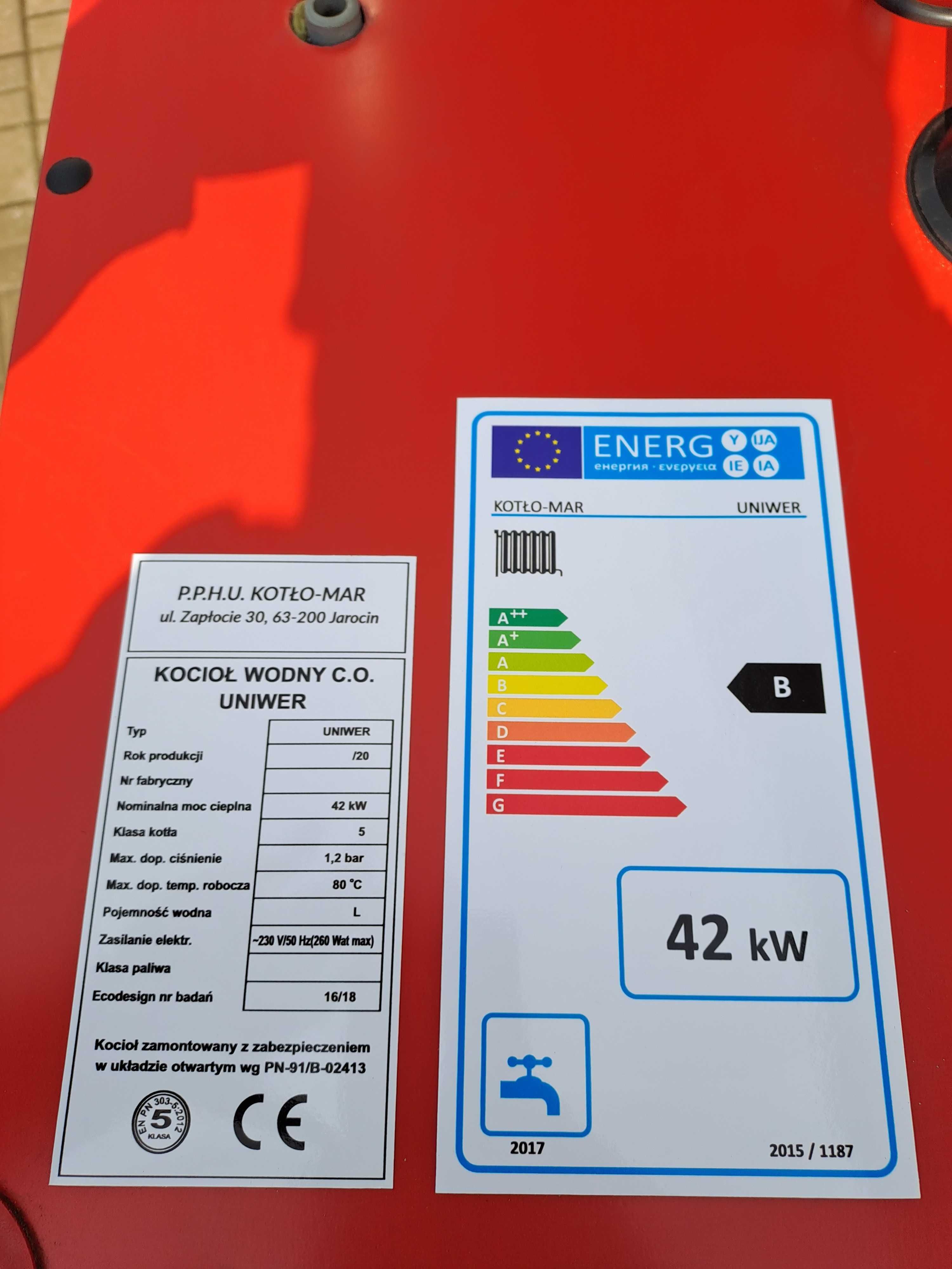 Piec do 400m2 42kw Kocioł na węgiel drewno Duży zasyp Dostawa 0zł