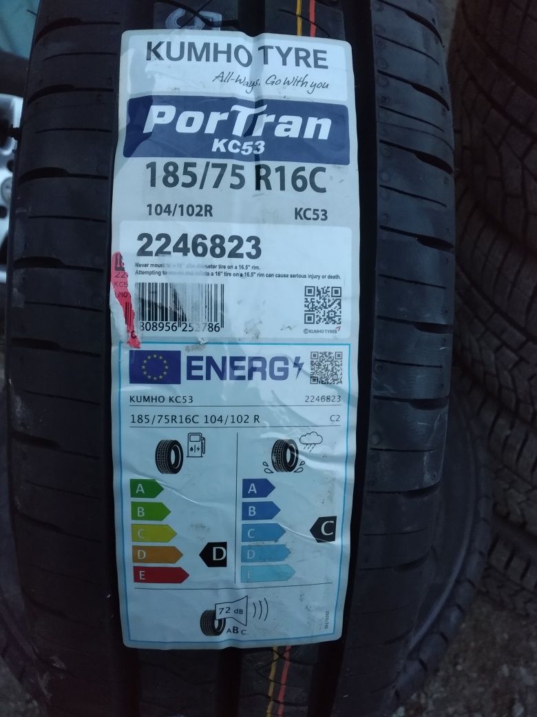 Nowe letnie opony Kumho 185/75R16C. DOT 22.  MONTAŻ GRATIS !!!