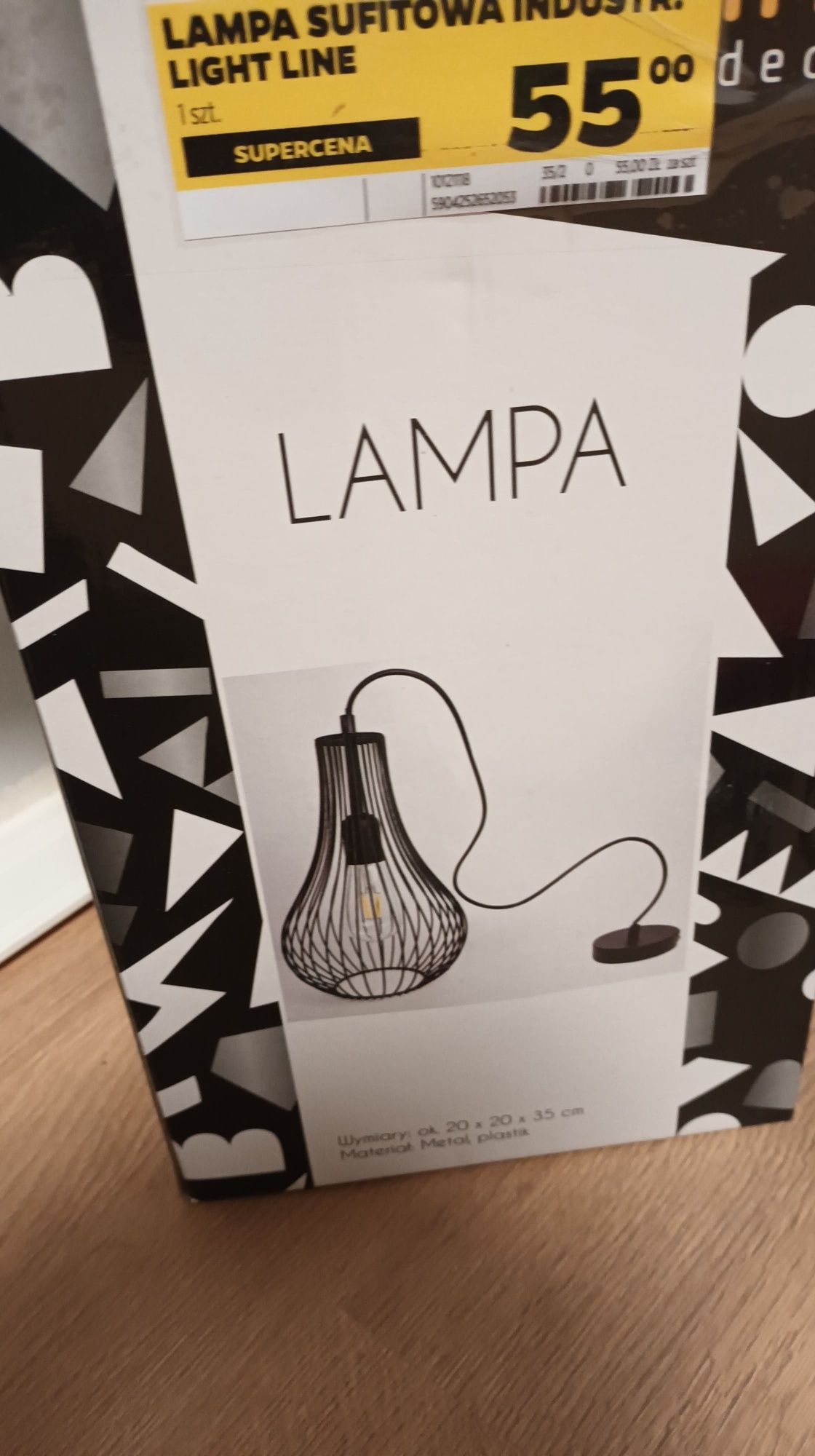 Lampa czarna metalowa loft z żarówką
