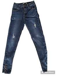 Spodnie jeansowe rurki , wąskie nogawki 36 S