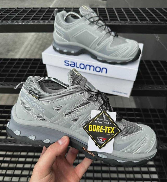 Кроссовки Саломон серые мужские гортекс Salomon Gore Tex