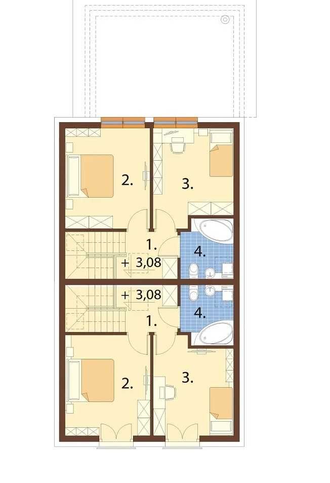 PROJEKT budowlany domu jednorodzinnego dwu-lokalowy bliźniak okazja