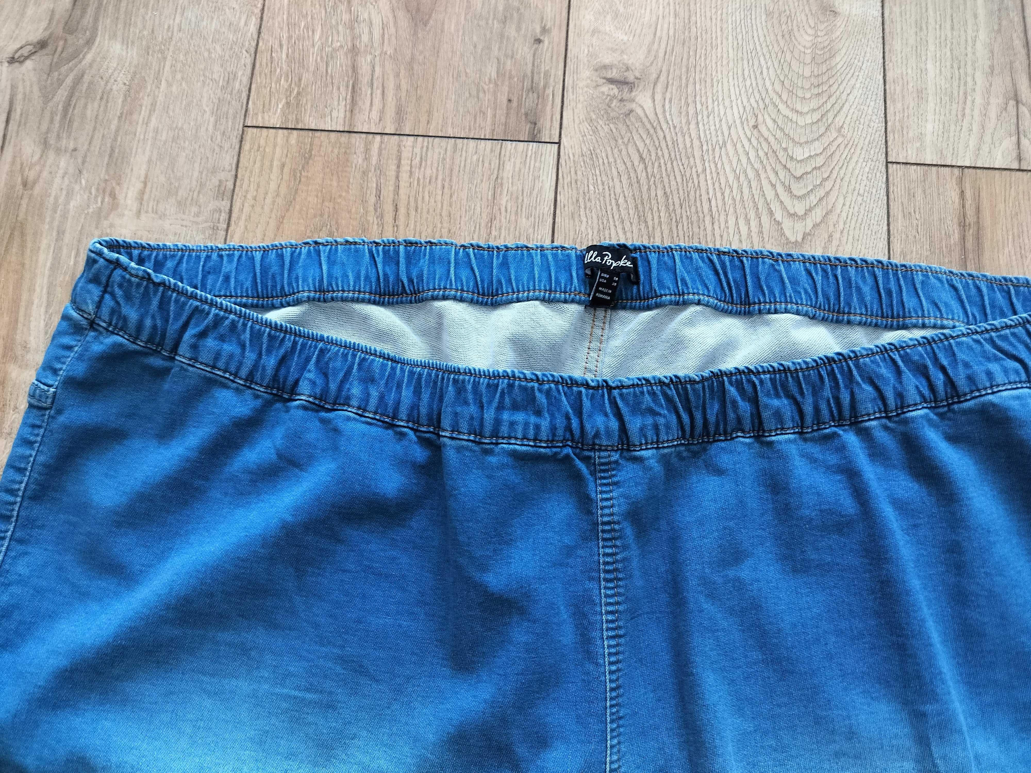 Spodnie damskie 58 oryginalne Ulla Popken miękkie 9XL zgrabne pas134