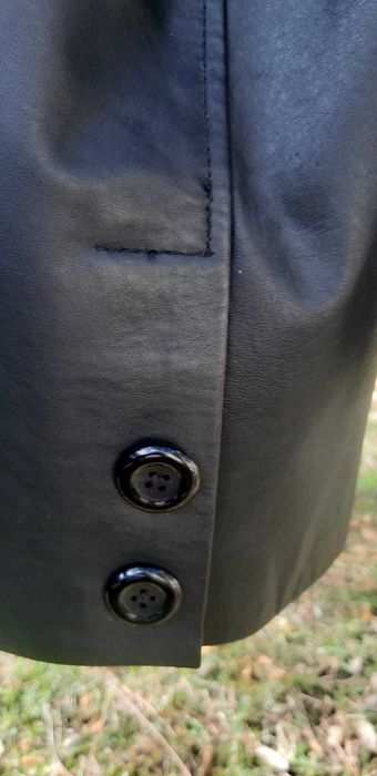 Casaco tipo Peacoat em Cabedal Homem