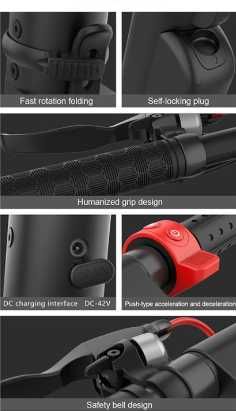 Scooter elétrica dobrável à prova d'água com pneus a vácuo de 10"