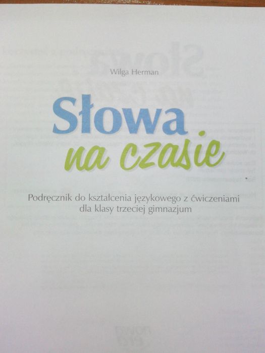 Słowa na czasie 3 Język polski kl. 3 gimnazjum