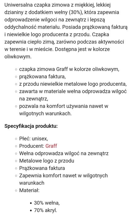 Czapka zimowa Graff nr 108