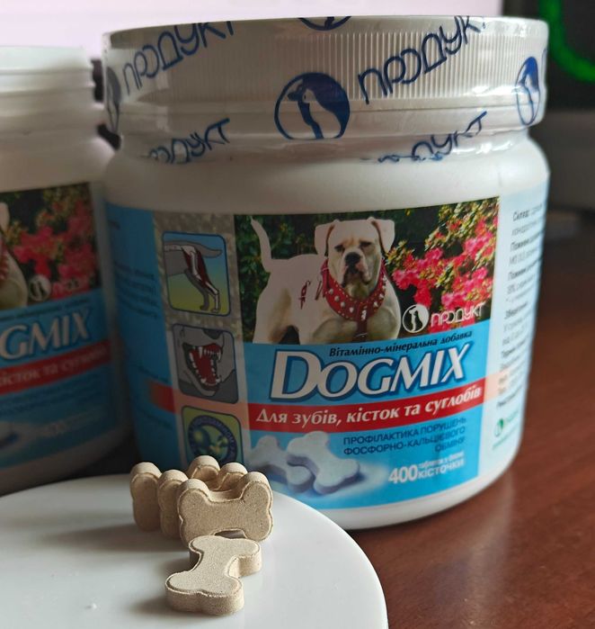 Вітаміни для собак Dogmix для зубів, кісток та суглобів 400 таблеток