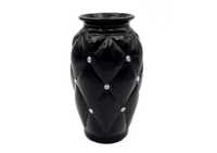 Czarny wazon ceramiczny glamour z kryształkami cyrkoniami duży NOWY