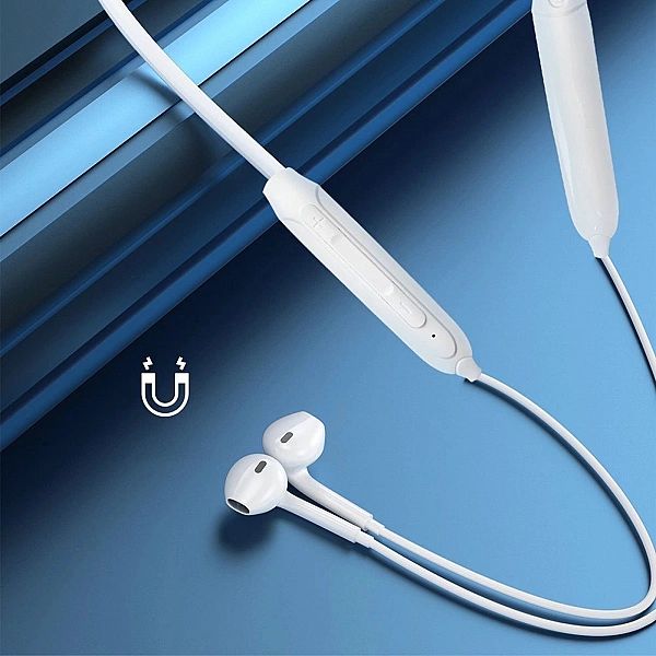 Dudao Magnetic Suction douszne bezprzewodowe słuchawki Bluetooth biały