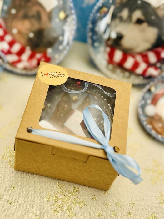 bombka z psem rasy haski ręcznie wykonana