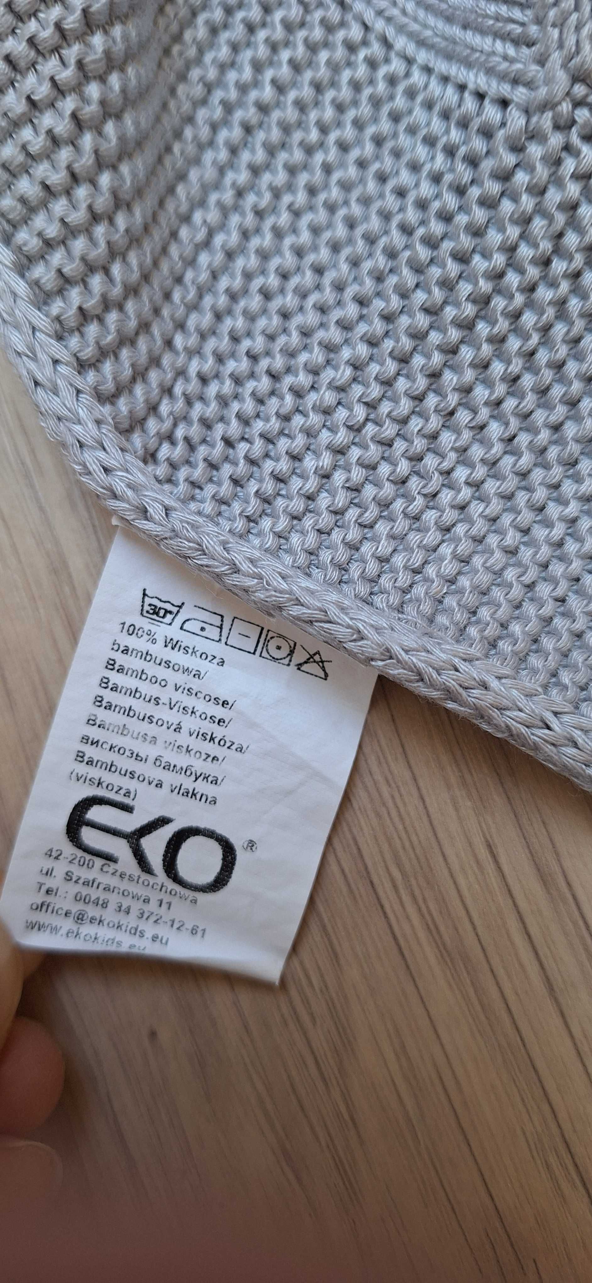Koc bambusowy/dzianinowy EKO szary dla niemowląt