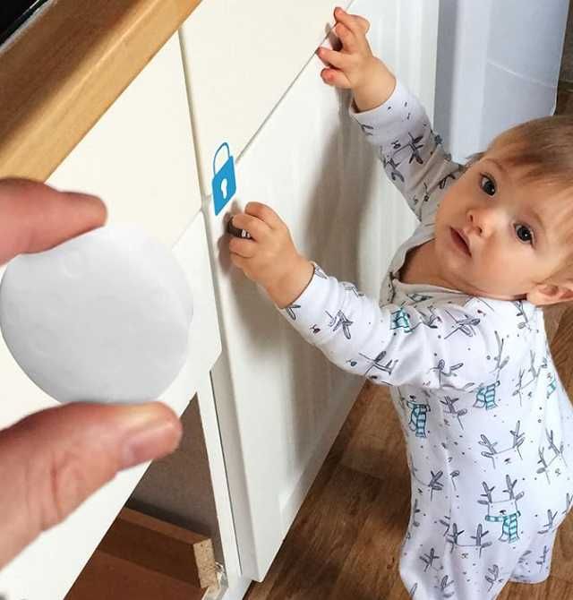 Mocne magnetyczne blokady zabezpieczenie do szafek 4 szt