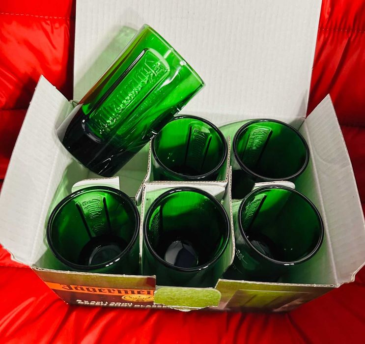 Jagermeister zestaw zielonych kieliszków 6x40ml - NOWE (w kartonie)