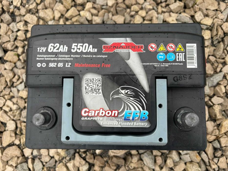 Akumulator Samochodowy Sznajder Carbon EFB 12V 62Ah 550A Start Stop 62