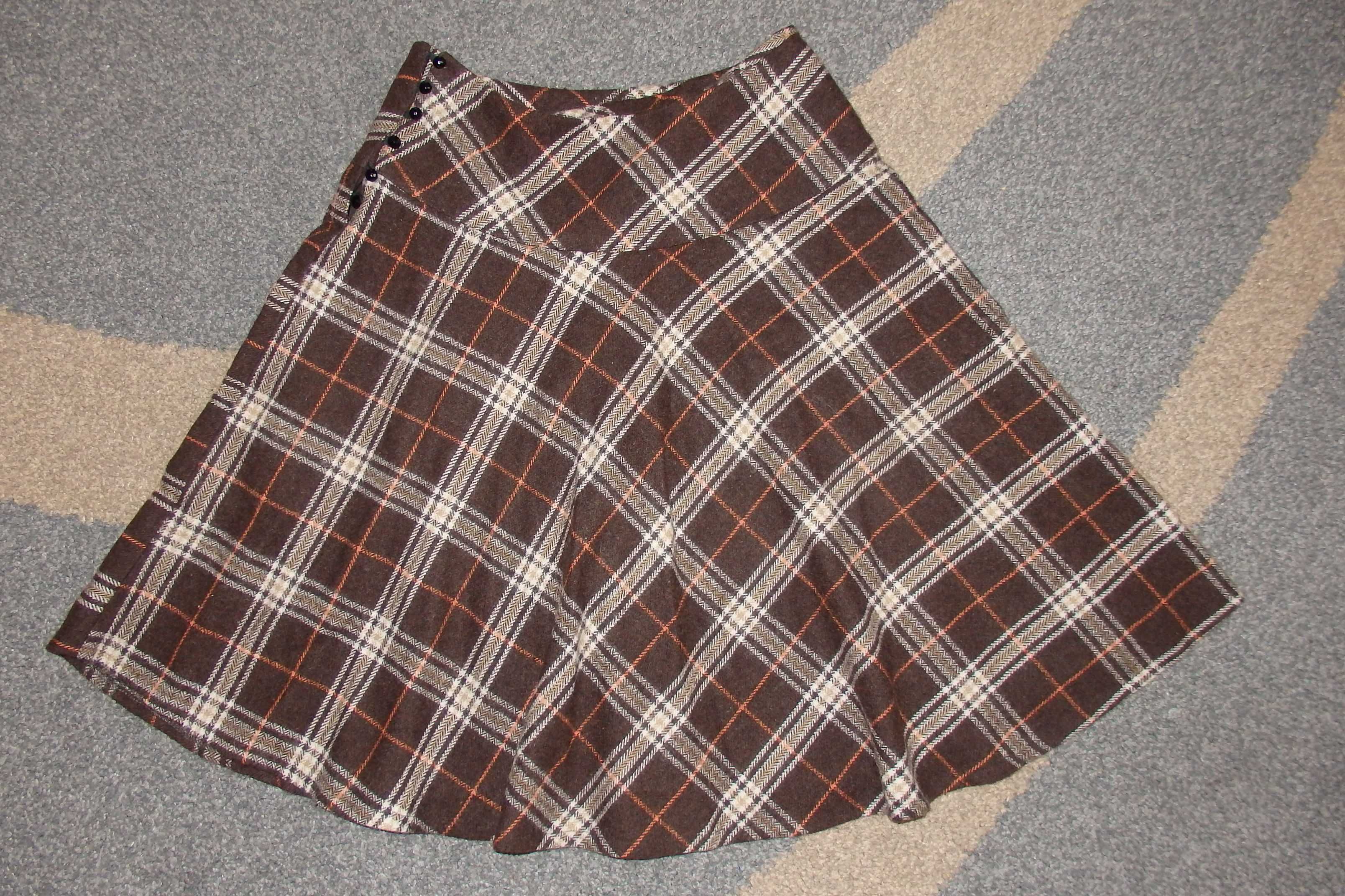 3x spódnica MEXX idealna do pracy popielata 36/38 S/M brąz krata H&M