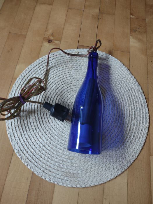 Lampka  do zawieszenia_ Szkło Kobaltowe w stylu Vintage.
