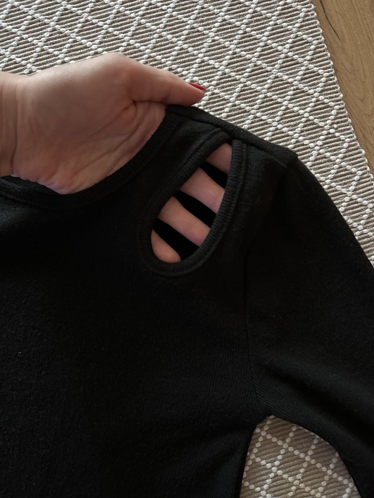 Кофта светр по фігурі зара Zara 13-14 164 см чорний на дівчинку
