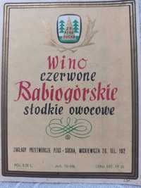 Etykieta na wino Babiogórskie Zakłady PZGS Sucha Beskidzka