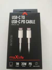 Kabel USB typ C - USB typ C Maxlife 1 m